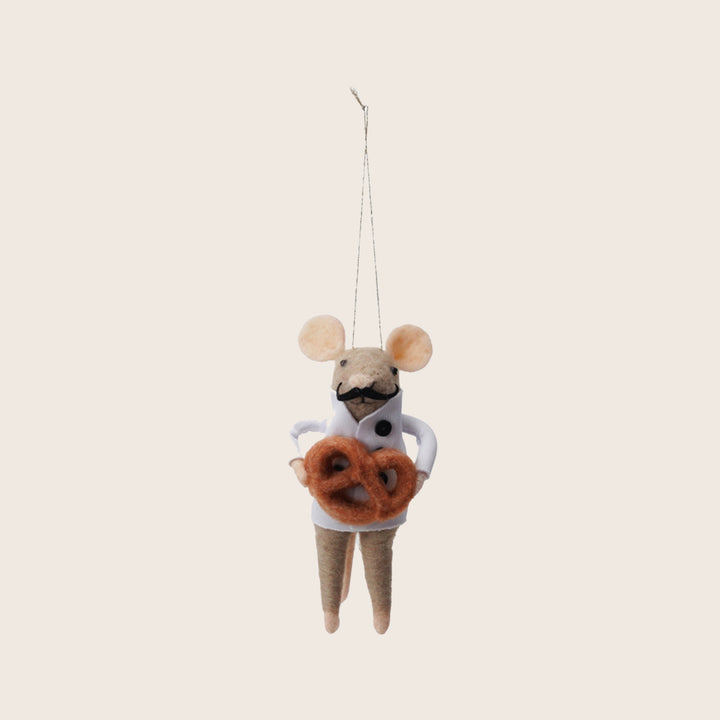 Image for Wool Felt Mouse Gourmand Ornament, Assorted