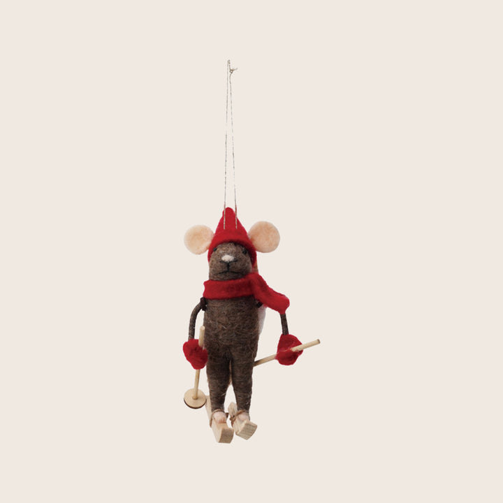 Image for Wool Felt Mouse Gourmand Ornament, Assorted