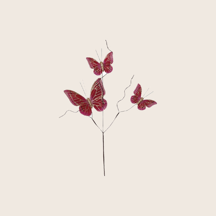 Image for Faux Feather Butterfly Spray