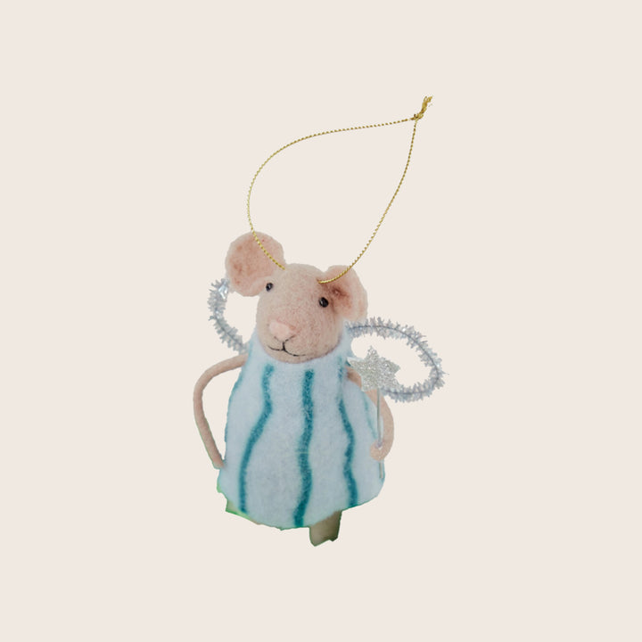 Image for Wool Felt Mouse with Wand Ornament, Assorted