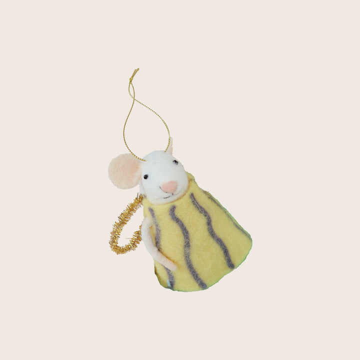 Image for Wool Felt Mouse with Wand Ornament, Assorted