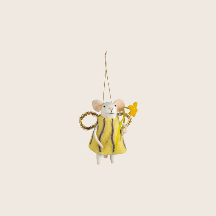 Image for Wool Felt Mouse with Wand Ornament, Assorted