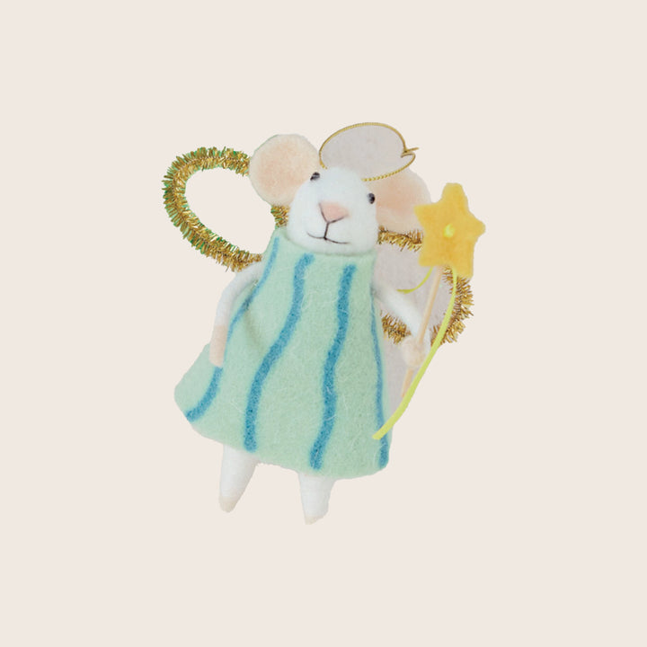 Image for Wool Felt Mouse with Wand Ornament, Assorted
