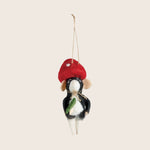 Image for Wool Felt Mole in Mushroom Hat Ornament, Assorted