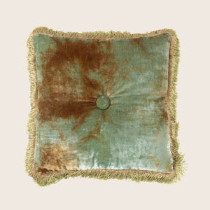 Image for Silk Velvet Button Fringe Pillow