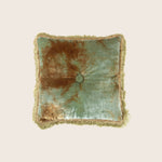 Silk Velvet Button Fringe Pillow