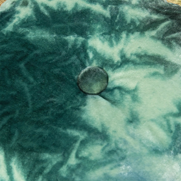 Silk Velvet Button Fringe Pillow