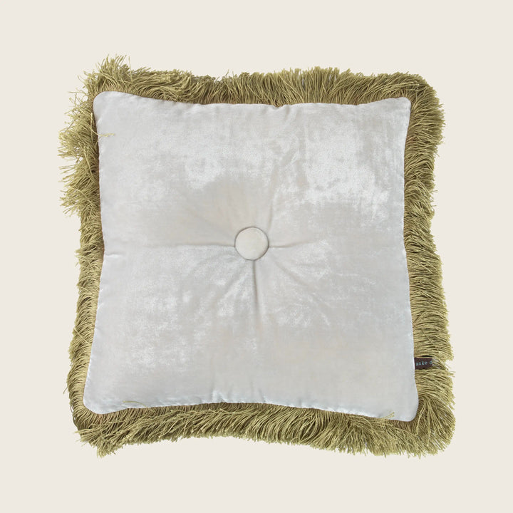 Image for Silk Velvet Button Fringe Pillow