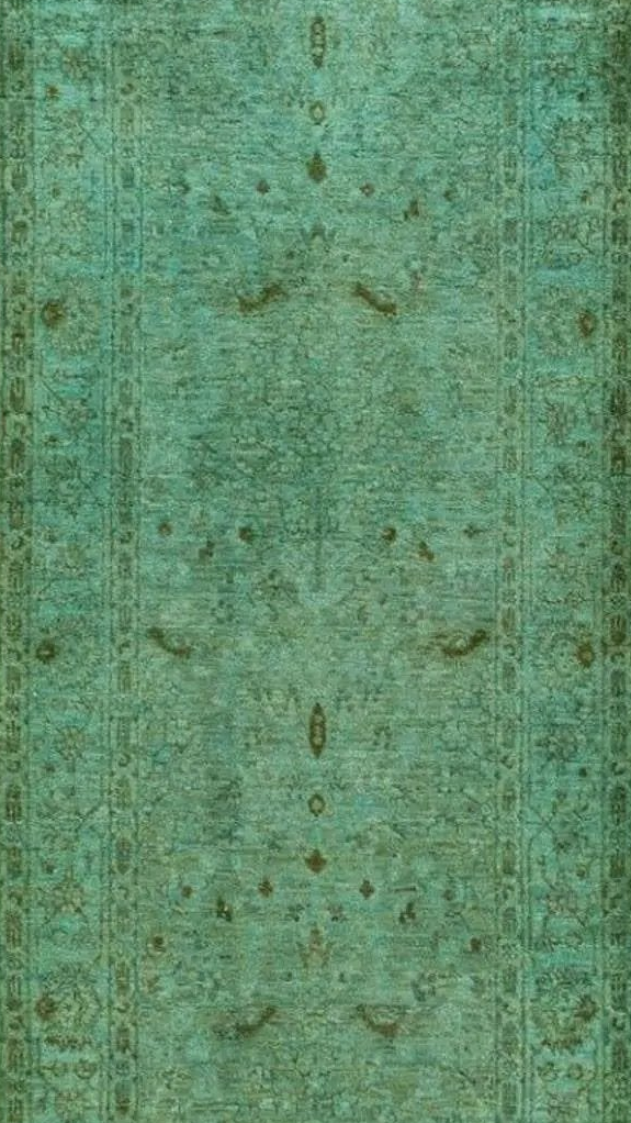 Green Samsara Wool Runner - 3'1" x 15'10"