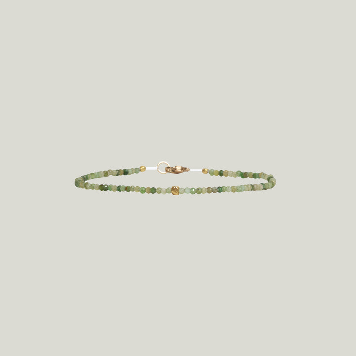 Image for Green Tourmaline + 18Kt Octagon Beaded Bracelet MS 426