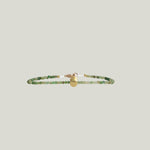Image for Green Tourmaline + 18Kt Flat Oval Beaded Bracelet MS 426