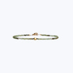 Image for Green Tourmaline + 18Kt Hexagon Beaded Bracelet MS 426