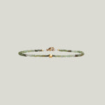 Image for Green Tourmaline + 18Kt Hexagon Beaded Bracelet MS 426