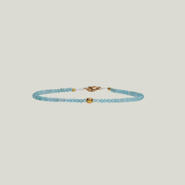 Image for Apatite + 18Kt Flat Ball Beaded Bracelet MS 426