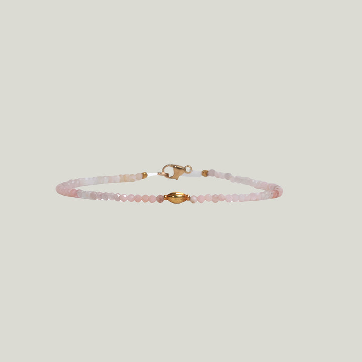 Image for Pink Opal + 18Kt Round Beaded Bracelet MS 426