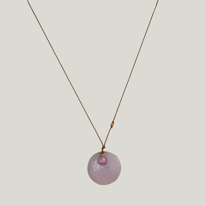 Image for Chalcedony + Sapphire Sandpiper Necklace MS 426