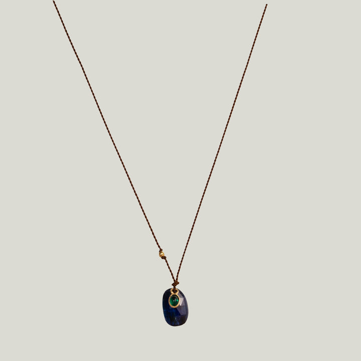 Image for Kyanite + Emerald Sandpiper Necklace MS 426