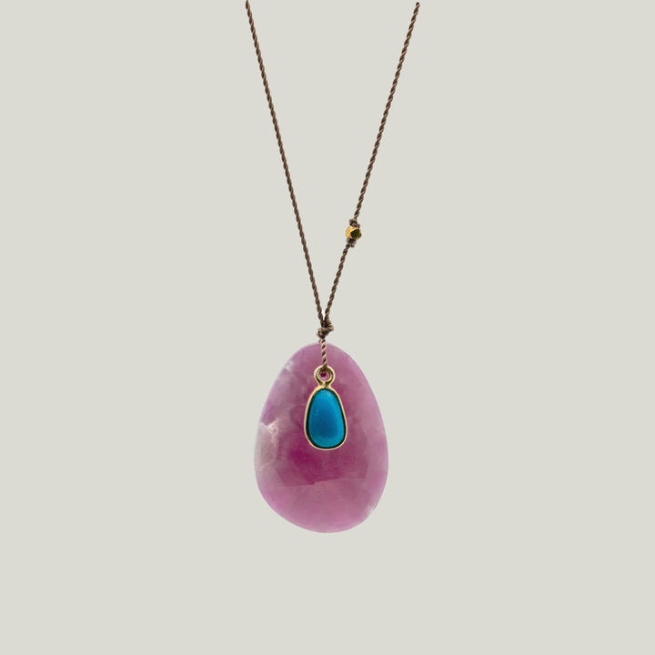 Image for Ruby + Turquoise Sandpiper Necklace MS 426