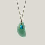 Image for Green Chalcedony + Turquoise Sandpiper Necklace MS 426