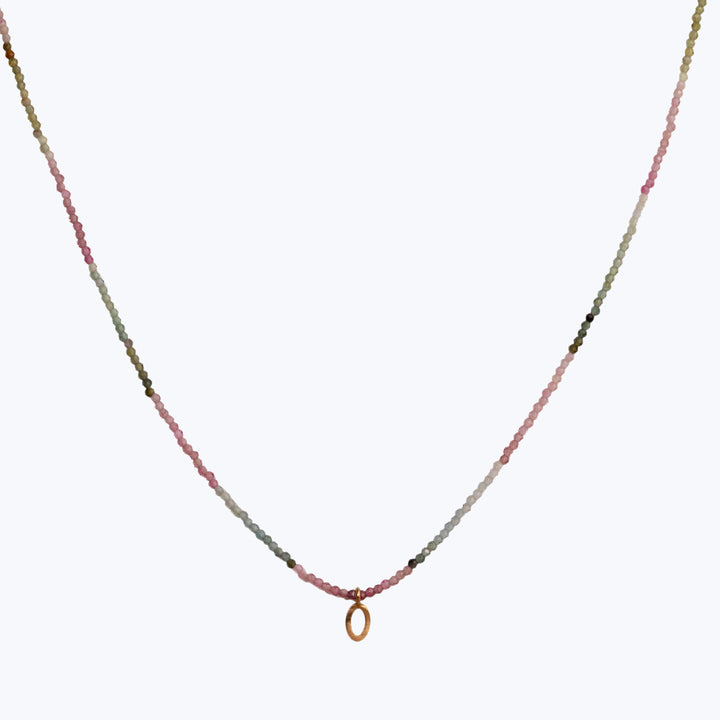 Image for Watermelon Tourmaline + Sapphire Dove Necklace MS 426