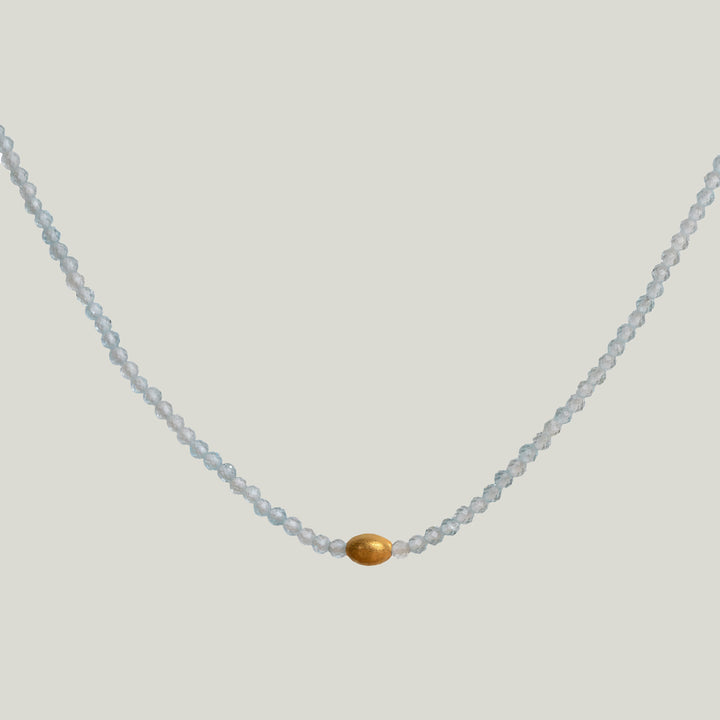 Image for Blue Topaz + 18Kt Dove Necklace MS 426