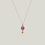 Image for Pink Sapphire 18kt + 14 Kt Chain Kingfisher Necklace MS  426