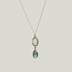 Image for Moss Aqua + Sapphire 18kt + 14 Kt Chain Kingfisher Necklace MS 426