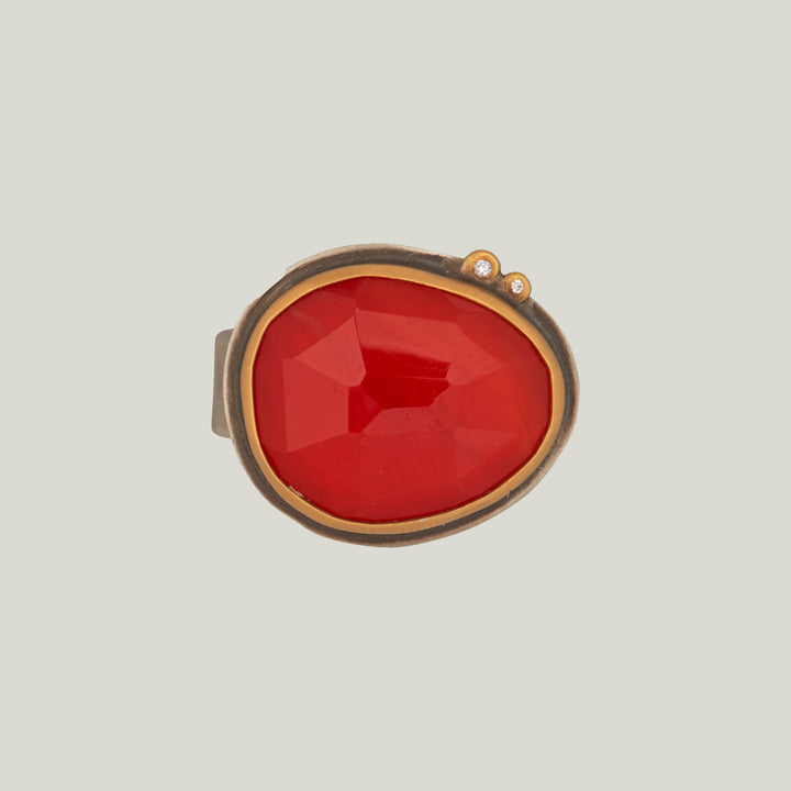 Rosecut Carnelian Ring