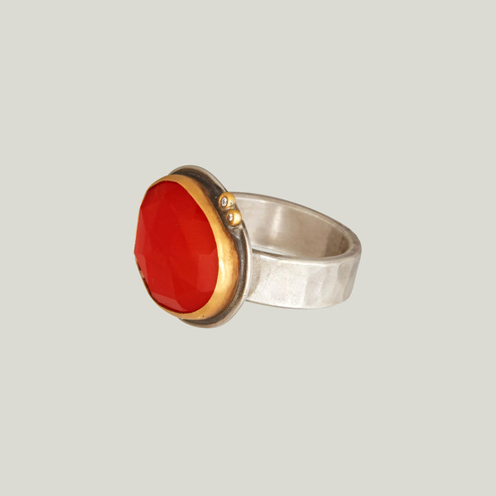 Rosecut Carnelian Ring