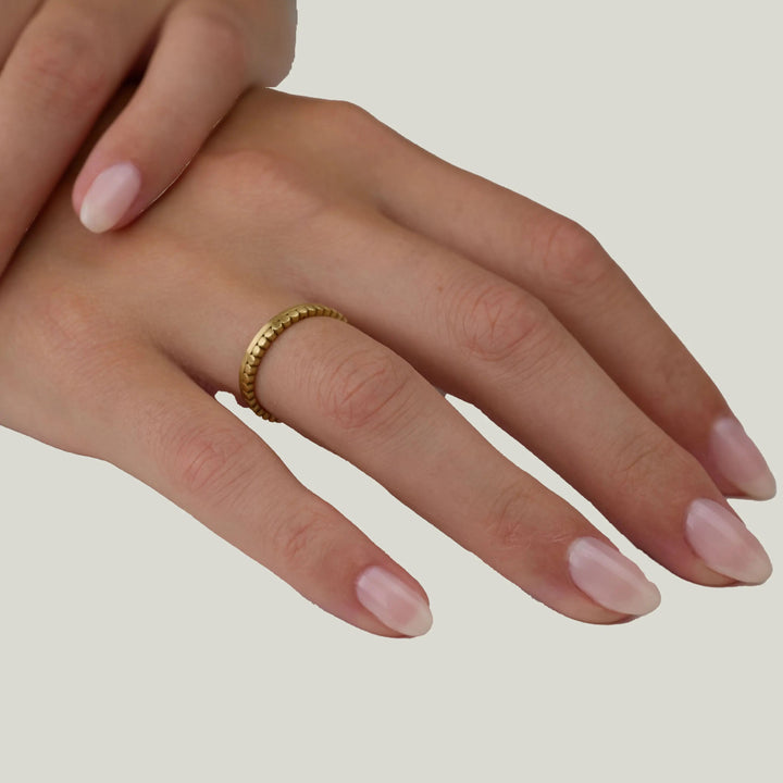 Image for 18ky gold continuous side dots band