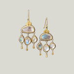 Image for Rosecut labradorite chandelier earring, 22k bezel, 18k earwire