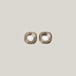 Image for Rosecut white topaz stud earring, 22k bezel