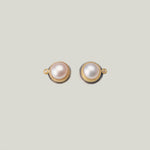 Image for Pearl stud earring, 22k bezel, 1 diamond