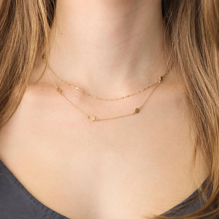 Image for 22k delicate gold dot necklace, 14k chain