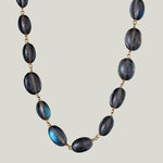 Beaded Labradorite Nugget Necklace
