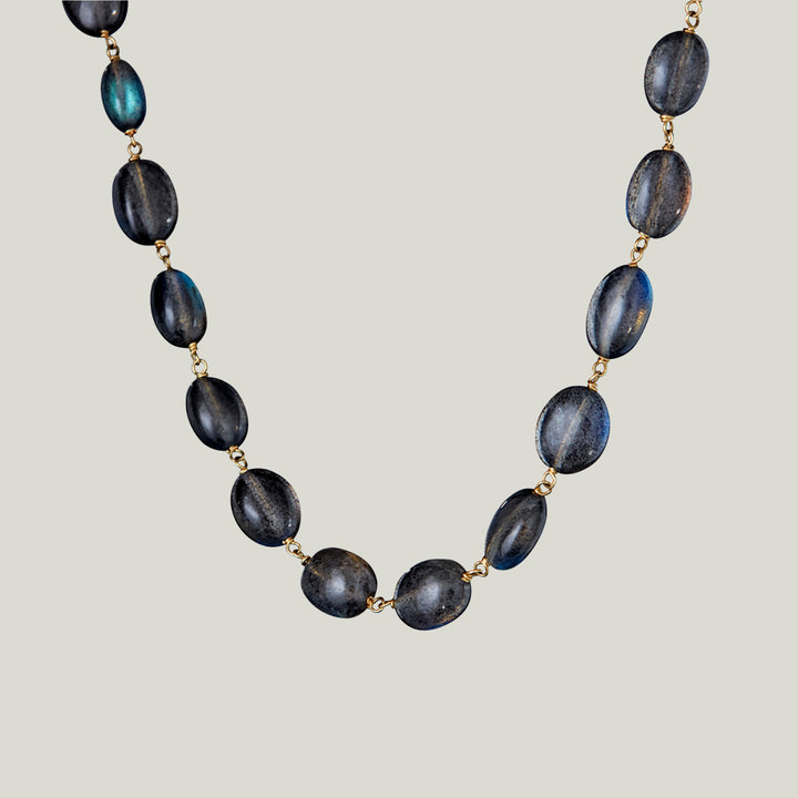 Beaded Labradorite Nugget Necklace