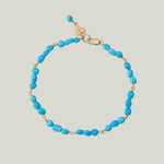 Image for Beaded sleeping beauty turquoise bracelet, 18k links, 22k charm