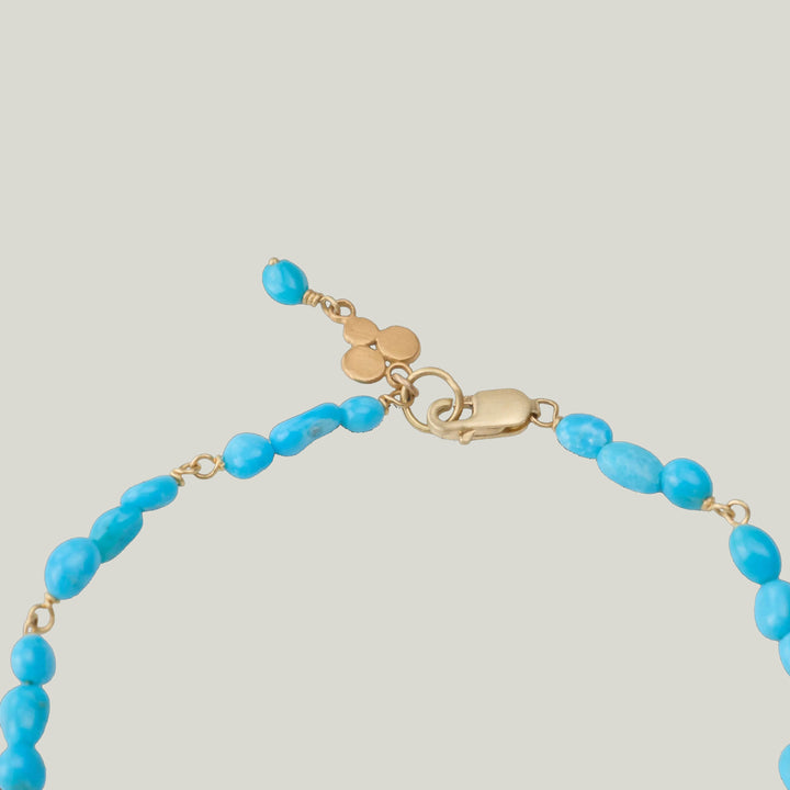 Image for Beaded sleeping beauty turquoise bracelet, 18k links, 22k charm