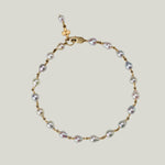 Image for Beaded pearl bracelet, 18k links, 22k charm
