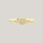 Oval Floret Ring Diamonds