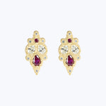 Floral Studs, Ruby