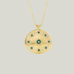 Shimmer Universe Pendant, Emerald and Diamond