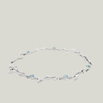 Platinum Bracelet With Aquamarine And Diamonds Leaf