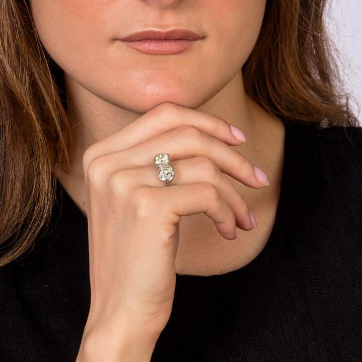 Art Deco Toi Et Moi Diamond Platinum Ring