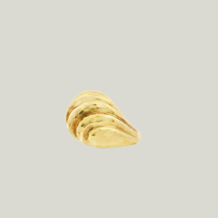 14K Hammered Yellow Gold Bombé Ring