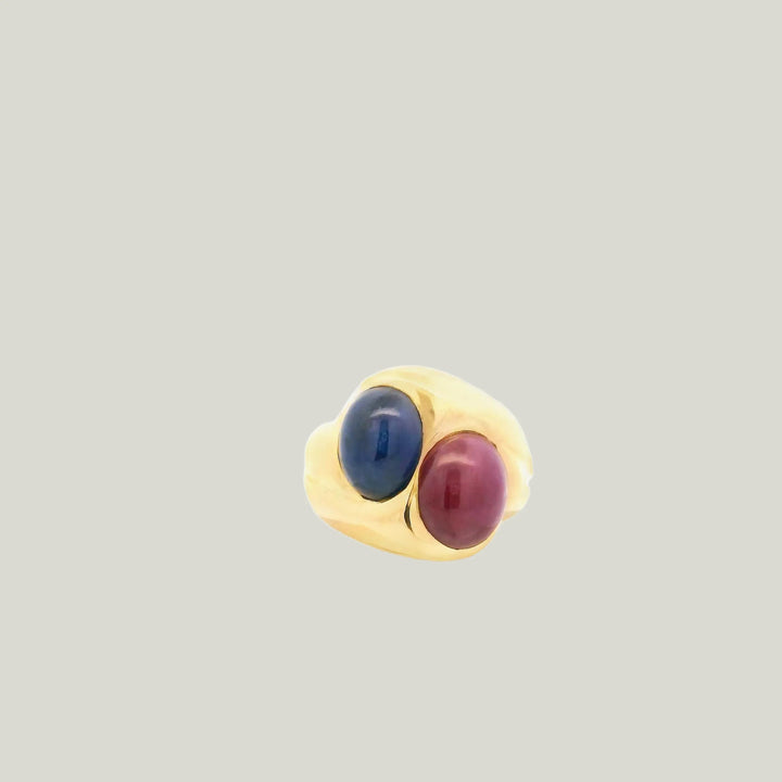 Cabochon Ruby & Sapphire Toi Et Moi Ring