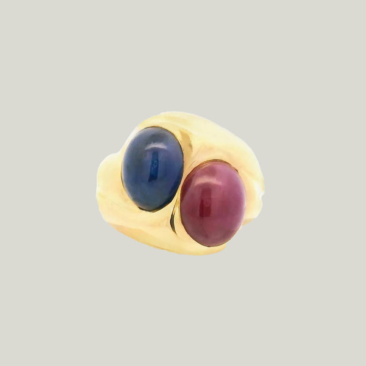 Cabochon Ruby & Sapphire Toi Et Moi Ring