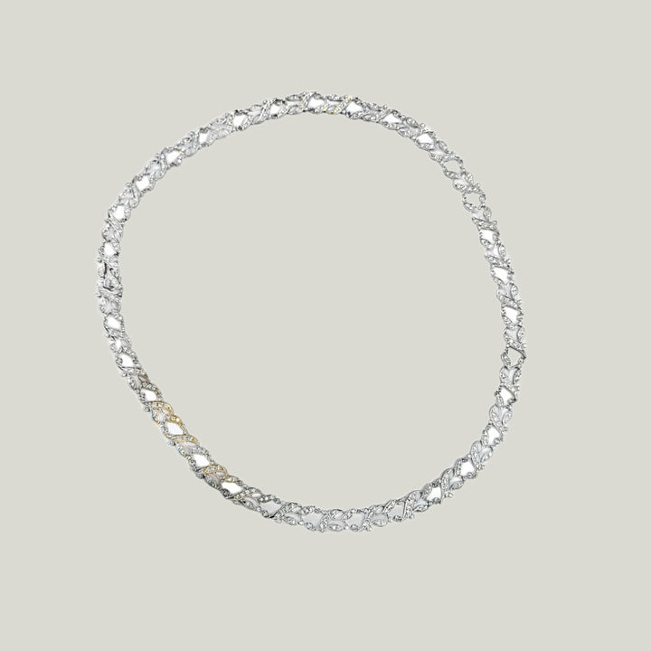 Platinum Diamond Foliage Necklace