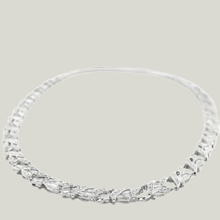 Platinum Diamond Foliage Necklace