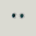 Platinum Sapphire Diamond Stud Earrings